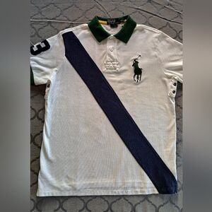Ralph Lauren Large White Polo with Green and Yellow Accents New